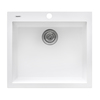 Ruvati 23"x20" Dual-Mnt Granite Composite Sgl Bowl Kitchen Sink, Wht RVG1023WH